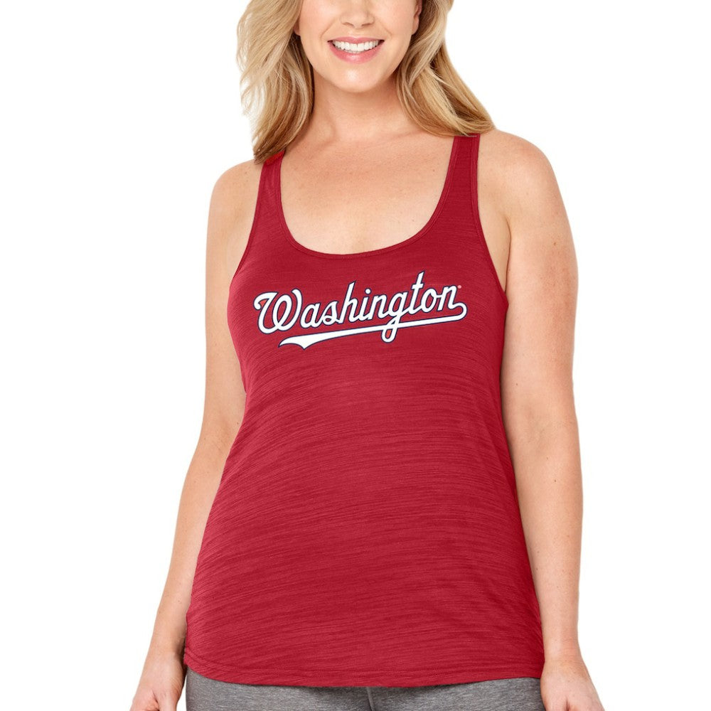 MLB Washington Nationals Soft as a Grape Women's Plus Size Swing for the Fences Racerback Tank Top