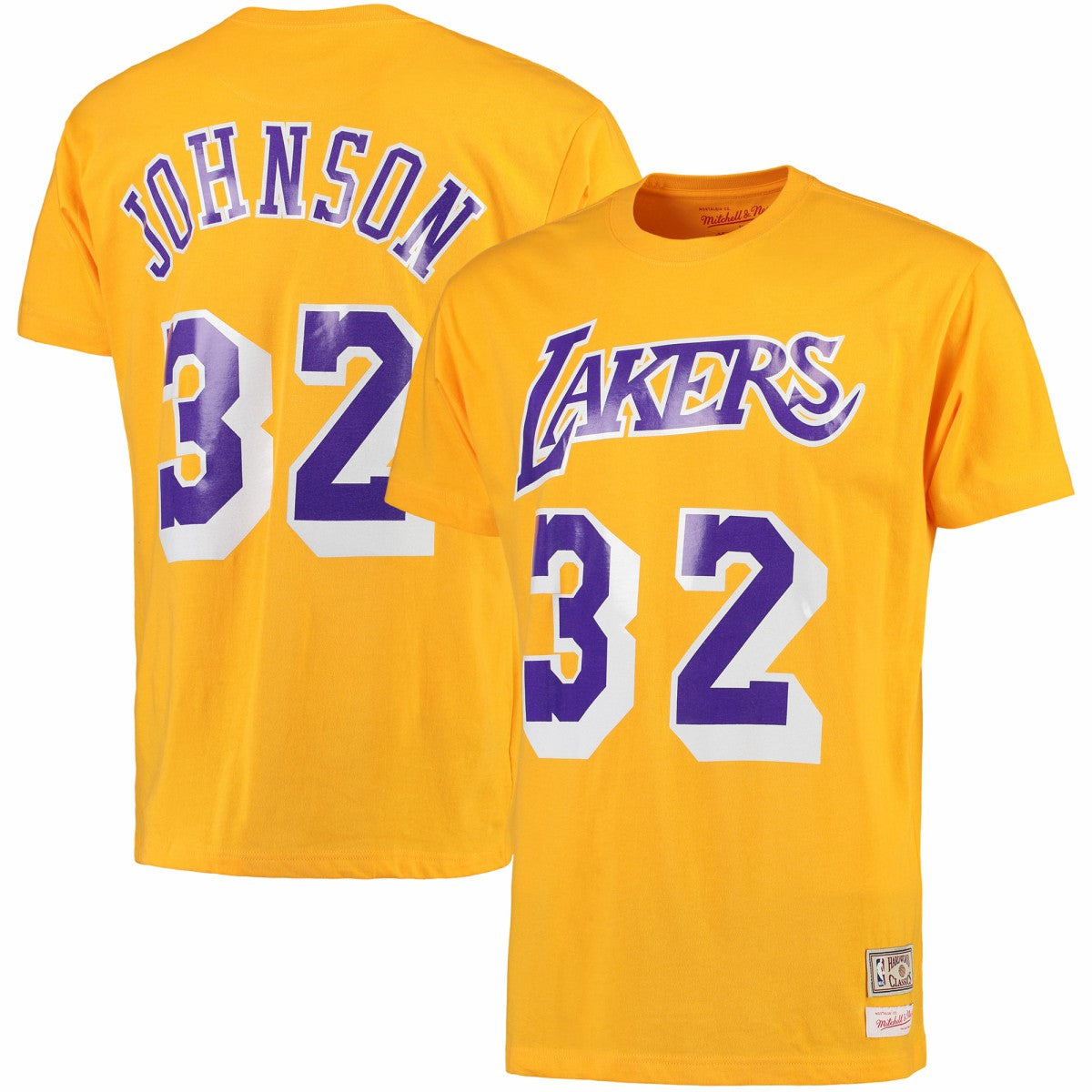 NBA Magic Johnson Los Angeles Lakers Hardwood Classics Retro Name & Number T-Shirt
