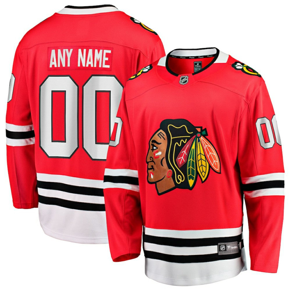 NHL Red Chicago Blackhawks Fanatics Home Breakaway Custom Jersey