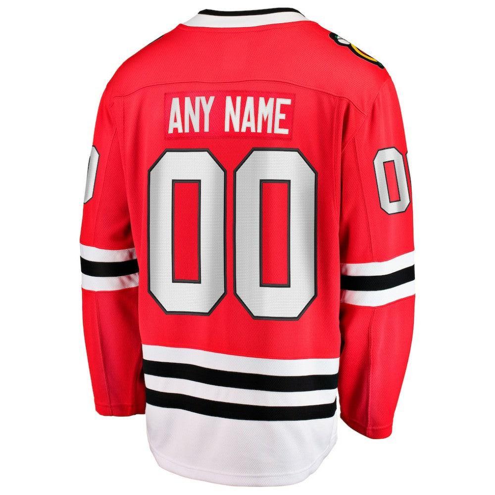 NHL Red Chicago Blackhawks Fanatics Home Breakaway Custom Jersey