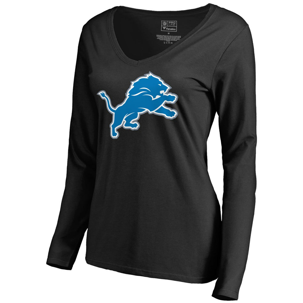 Women's Primary Logo 2 V-Neck Long Sleeve T-Shirt - Detroit Lions