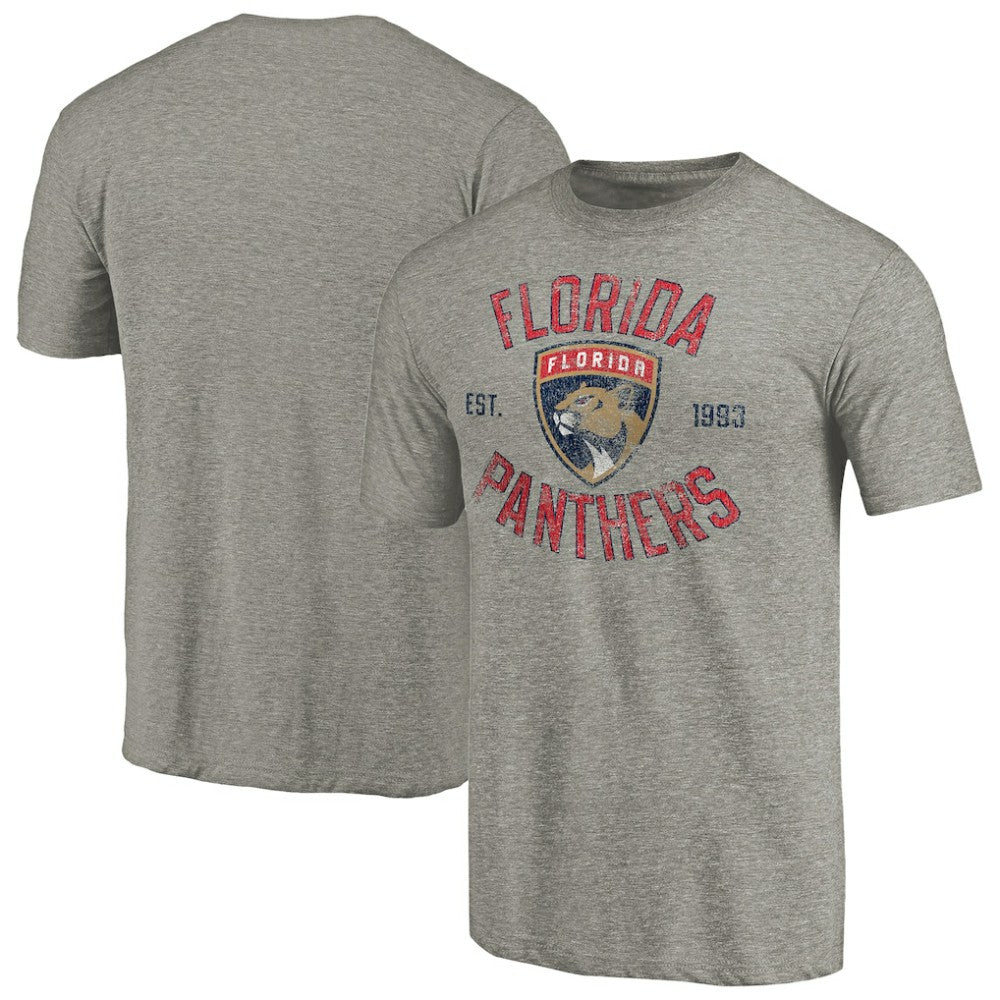 NHL Ash Florida Panthers Heritage Tri-Blend T-Shirt