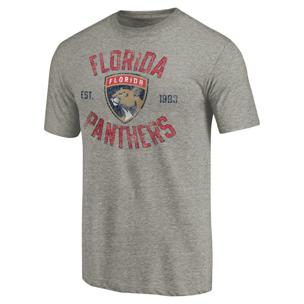 NHL Ash Florida Panthers Heritage Tri-Blend T-Shirt