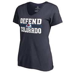 NHL Navy Colorado Avalanche Women's Hometown Collection Defend V-Neck T-Shirt