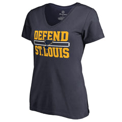 NHL Navy St. Louis Blues Women's Hometown Collection Defend V-Neck T-Shirt