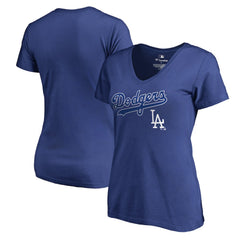 MLB Los Angeles Dodgers Women's Core Wahconah V-Neck T-Shirt