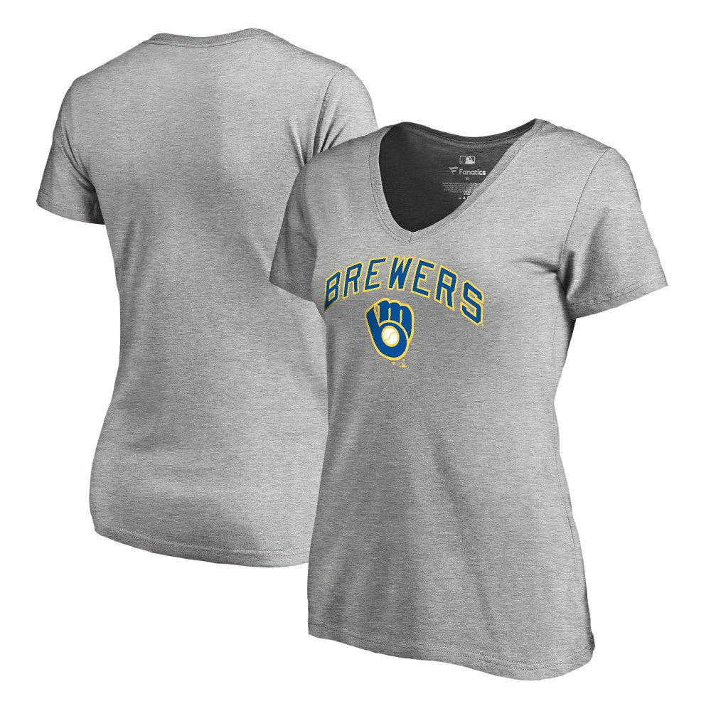 MLB Milwaukee Brewers Women's Core Wahconah V-Neck T-Shirt