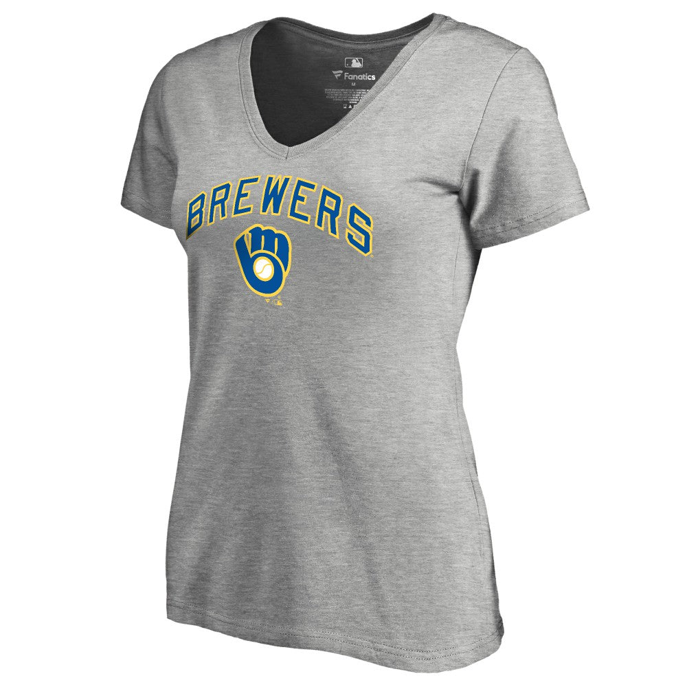 MLB Milwaukee Brewers Women's Core Wahconah V-Neck T-Shirt