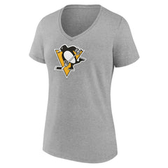 NHL Ash Pittsburgh Penguins Women's Primary Logo T-Shirt
