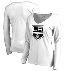 NHL White Los Angeles Kings Women's Primary Team Logo Long Sleeve T-Shirt