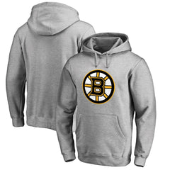 NHL Heather Gray Boston Bruins Primary Logo Pullover Hoodie II