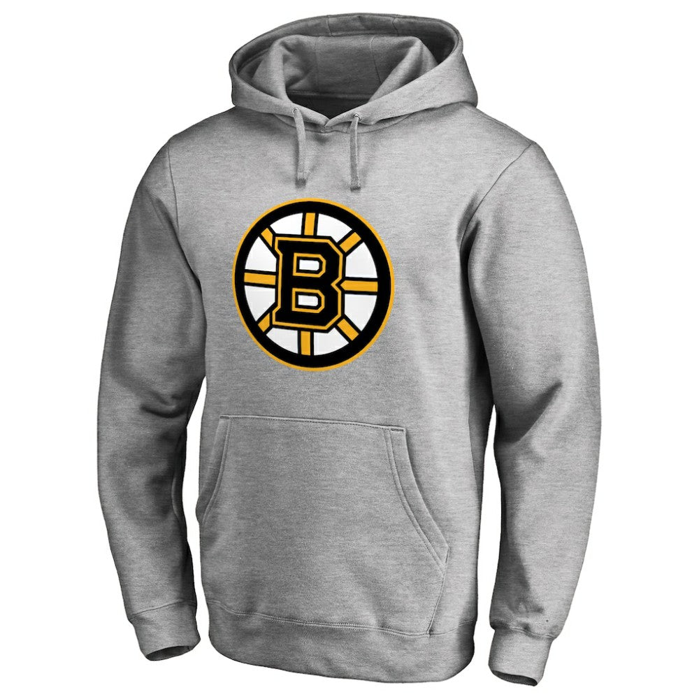 NHL Heather Gray Boston Bruins Primary Logo Pullover Hoodie II