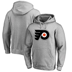 NHL Heather Gray Philadelphia Flyers Primary Team Logo Fleece Fitted Pullover Hoodie