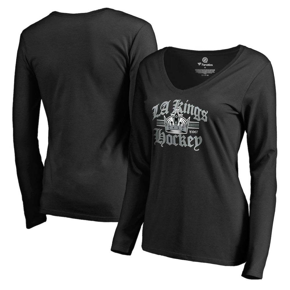 NHL Black Los Angeles Kings Women's Hometown Collection The Crown Long Sleeve T-Shirt