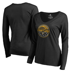 NHL Black Pittsburgh Penguins Women's Hometown Collection Steel City Long Sleeve T-Shirt