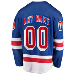 NHL Blue New York Rangers Fanatics Home Breakaway Custom Jersey
