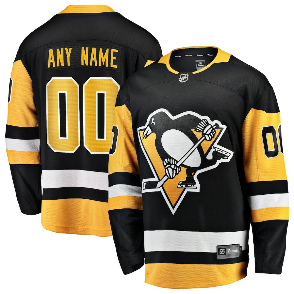 NHL Black Pittsburgh Penguins Fanatics Home Breakaway Custom Jersey