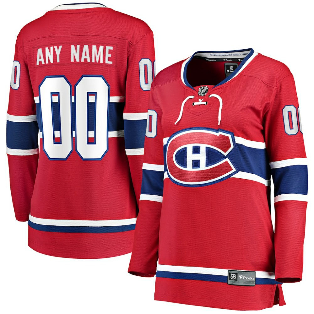 NHL Red Montreal Canadiens Fanatics Women's Home Breakaway Custom Jersey