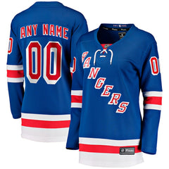 NHL Blue New York Rangers Fanatics Women's Home Breakaway Custom Jersey