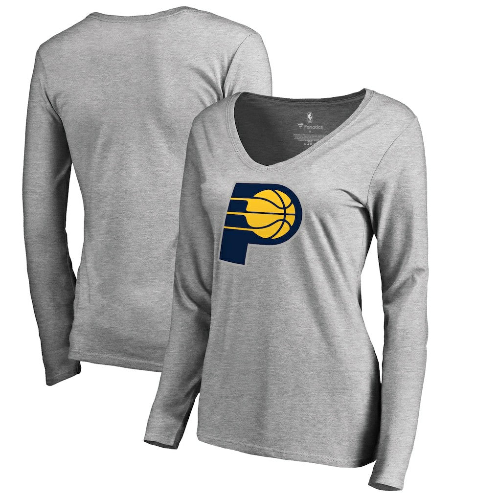 NBA Indiana Pacers Women's Primary Logo V-Neck Long Sleeve T-Shirt