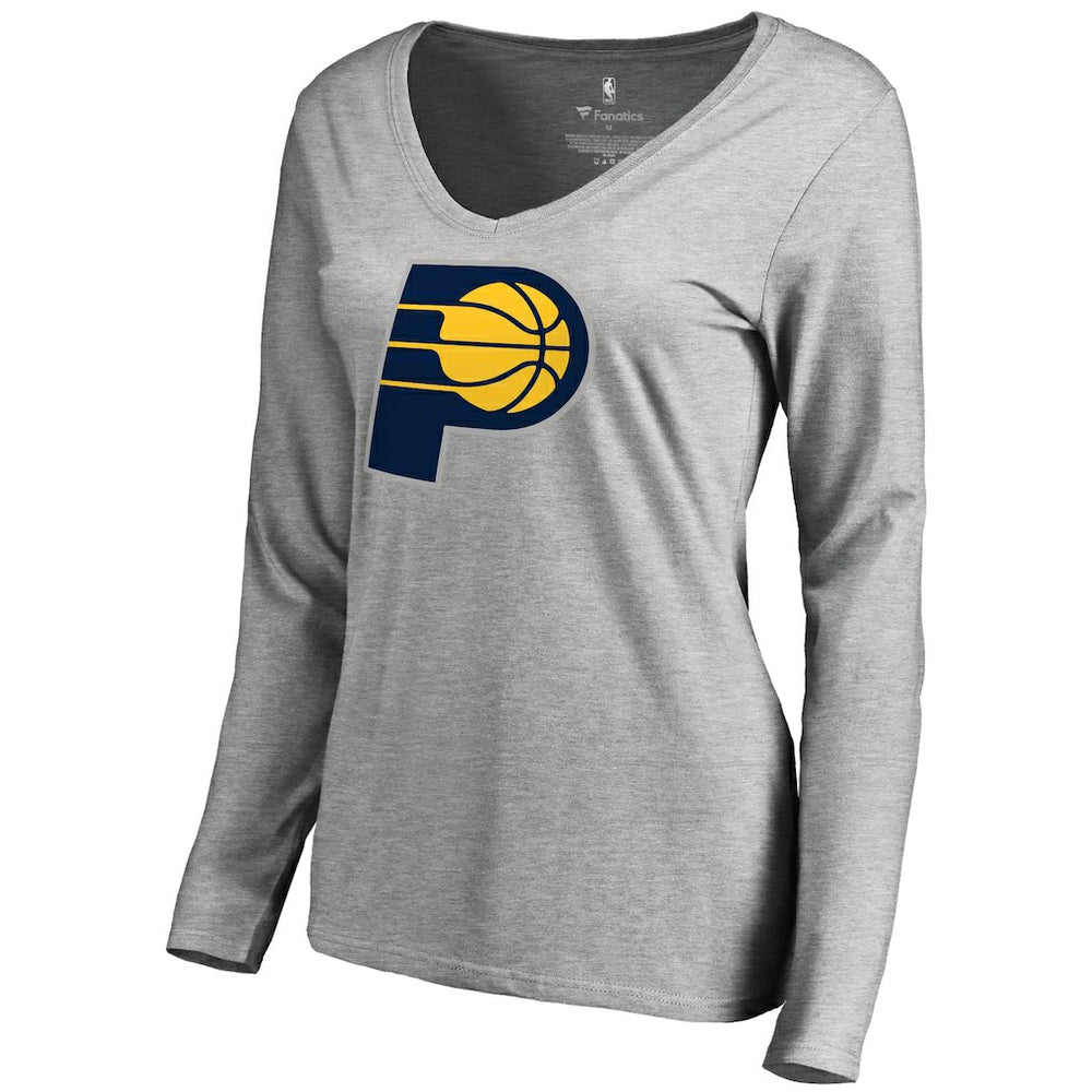 NBA Indiana Pacers Women's Primary Logo V-Neck Long Sleeve T-Shirt