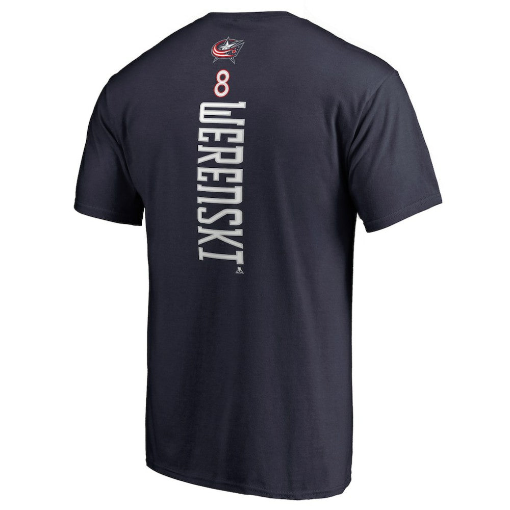 NHL Navy Zach Werenski Columbus Blue Jackets Backer T-Shirt
