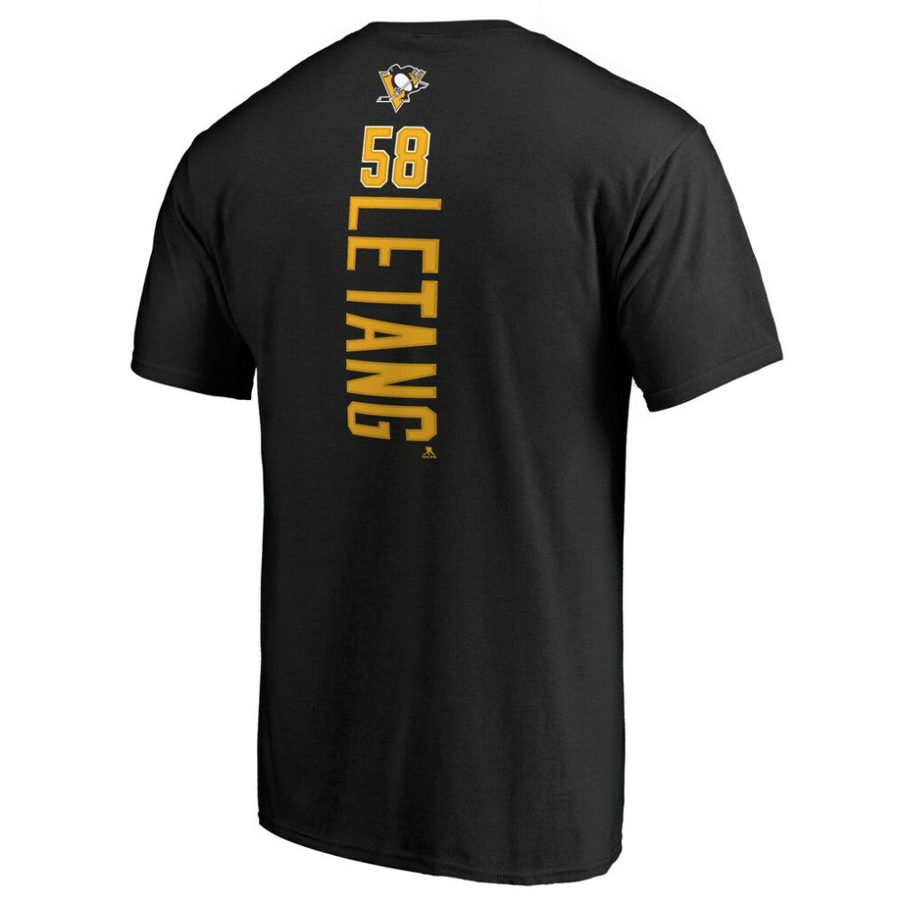 NHL Black Kris Letang Pittsburgh Penguins Backer T-Shirt