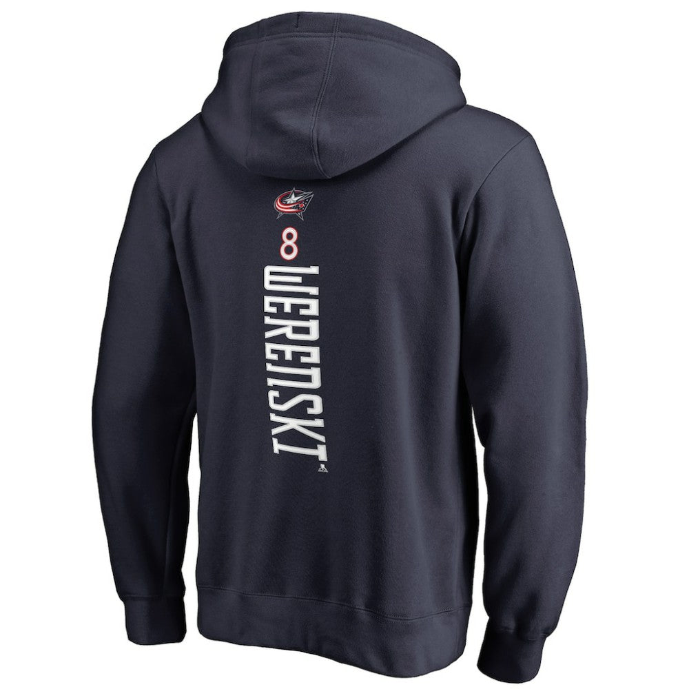 NHL Navy Zach Werenski Columbus Blue Jackets Backer Pullover Hoodie