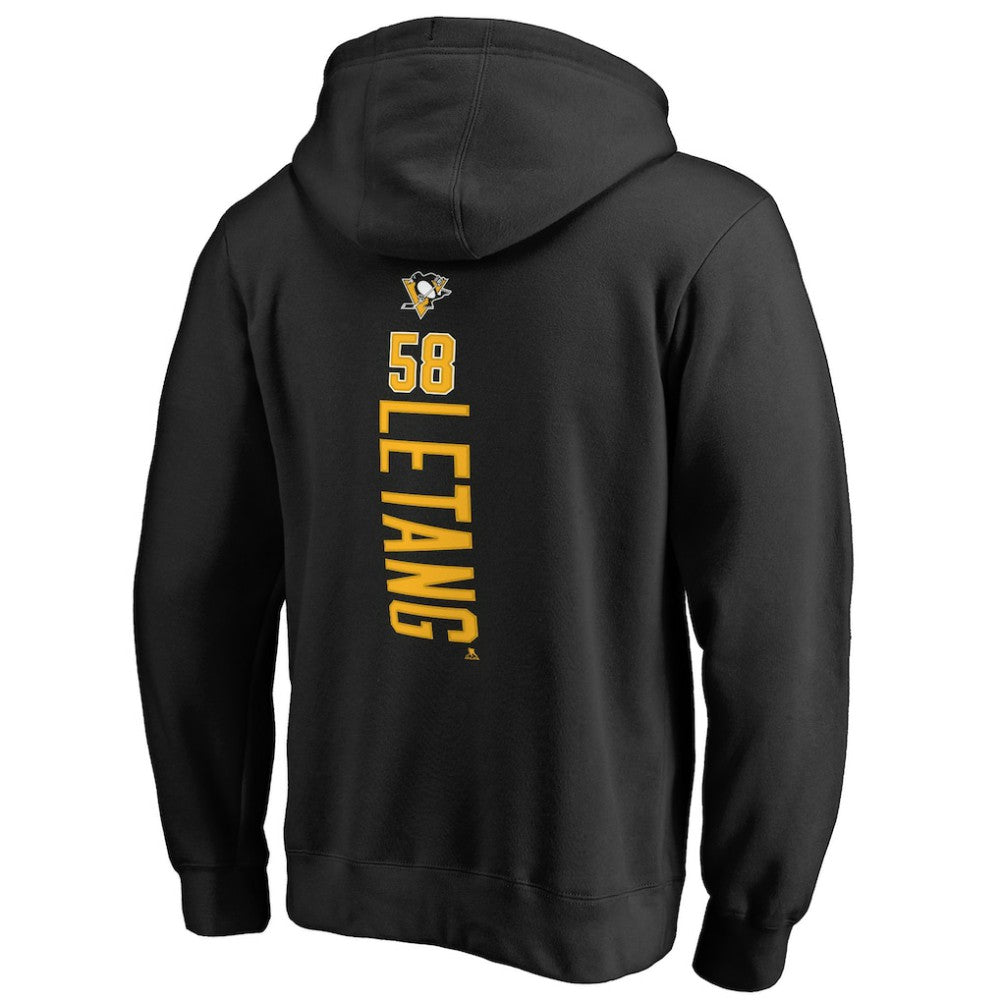 NHL Black Kris Letang Pittsburgh Penguins Backer Pullover Hoodie