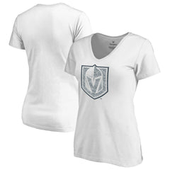 NHL White Vegas Golden Knights Women's Whiteout V-Neck T-Shirt
