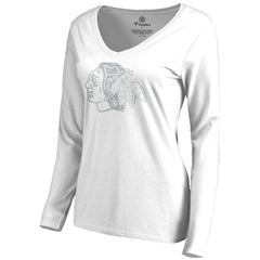 NHL White Chicago Blackhawks Women's White Out Long Sleeve T-Shirt