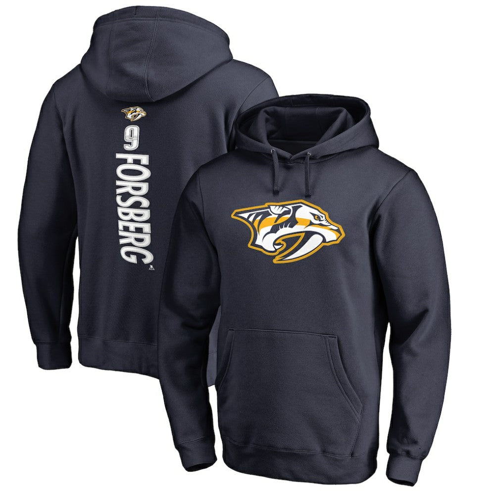 NHL Navy Filip Forsberg Nashville Predators Backer Pullover Hoodie