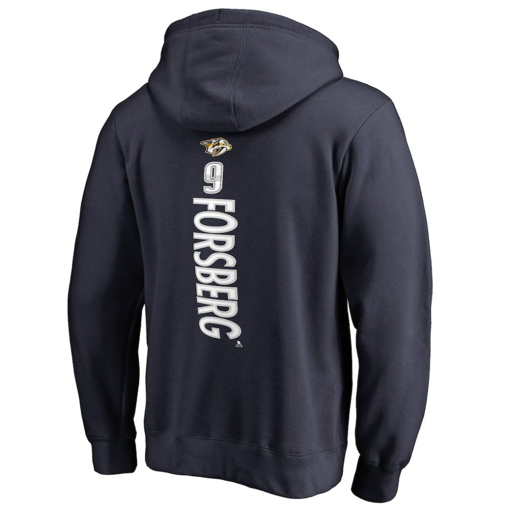 NHL Navy Filip Forsberg Nashville Predators Backer Pullover Hoodie