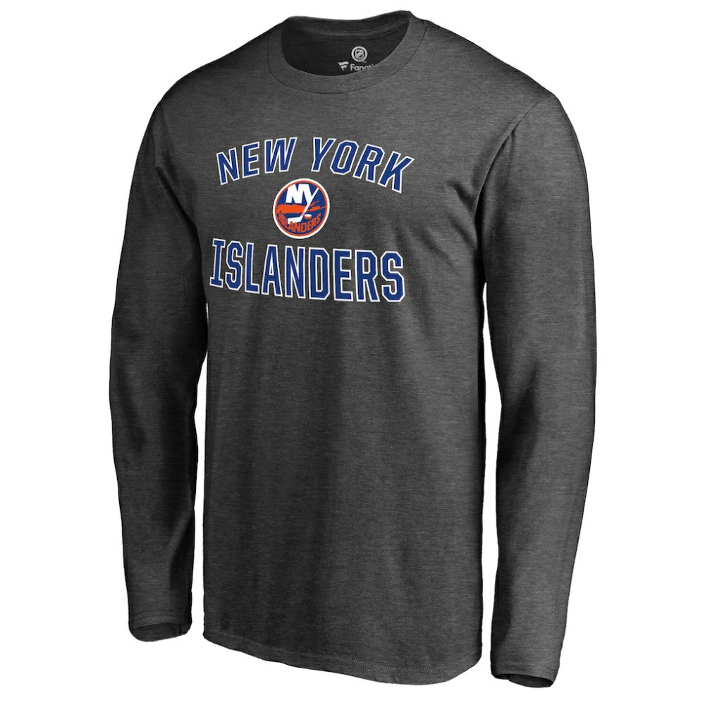 NHL Heathered Gray New York Islanders Victory Arch Long Sleeve T-Shirt