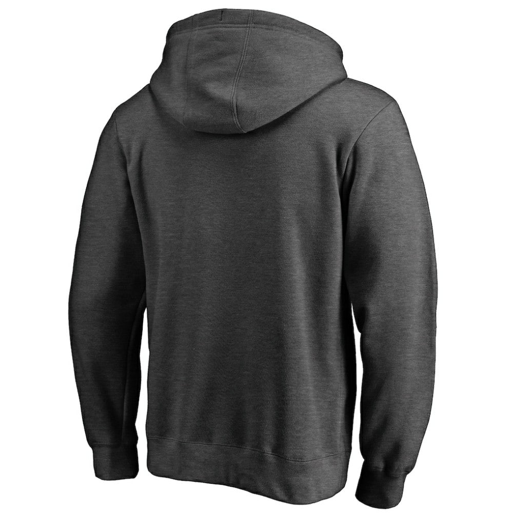 NHL Heather Charcoal Detroit Red Wings Victory Arch Team Fitted Pullover Hoodie