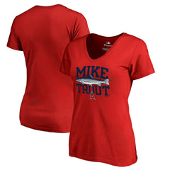 MLB Mike Trout Los Angeles Angels Women's Player Hometown Collection V-Neck T-Shirt