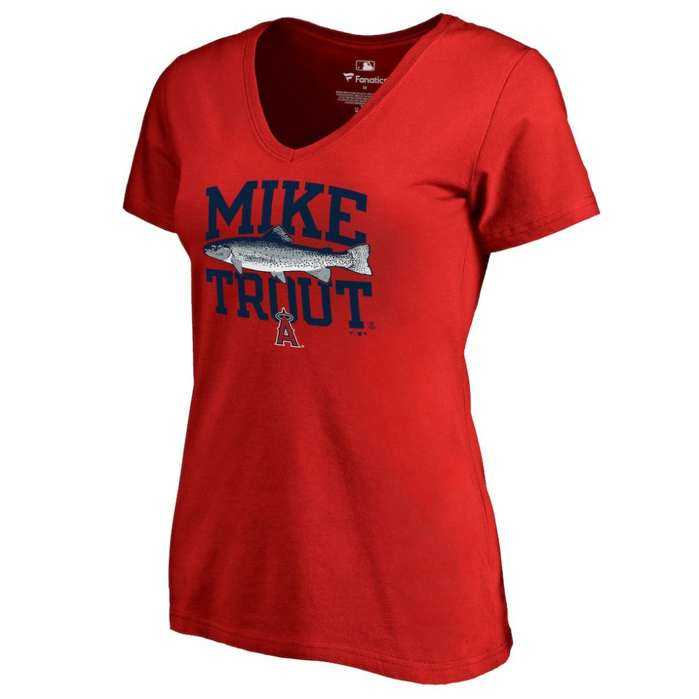 MLB Mike Trout Los Angeles Angels Women's Player Hometown Collection V-Neck T-Shirt