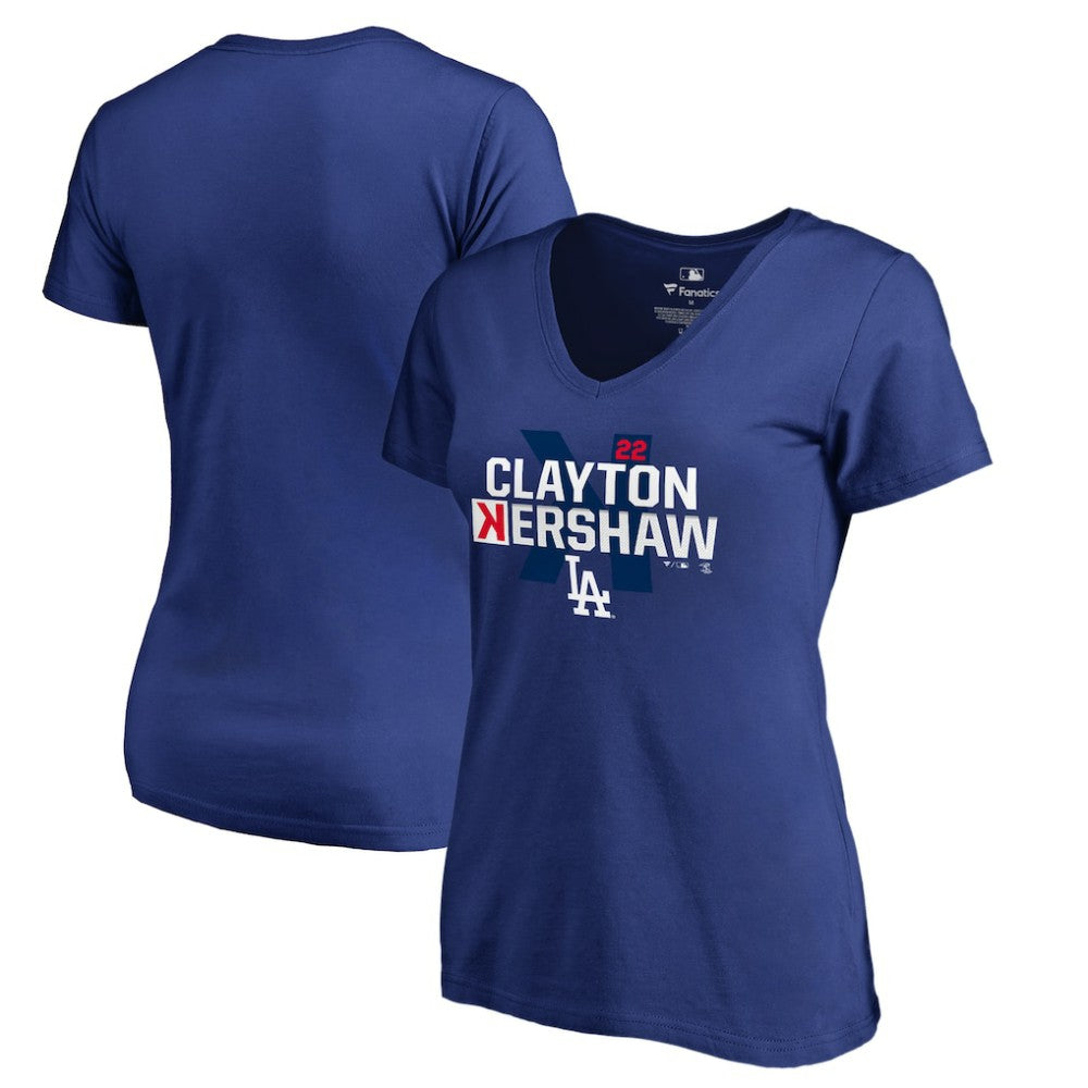 MLB Clayton Kershaw Los Angeles Dodgers Women's Player Hometown Collection V-Neck T-Shirt