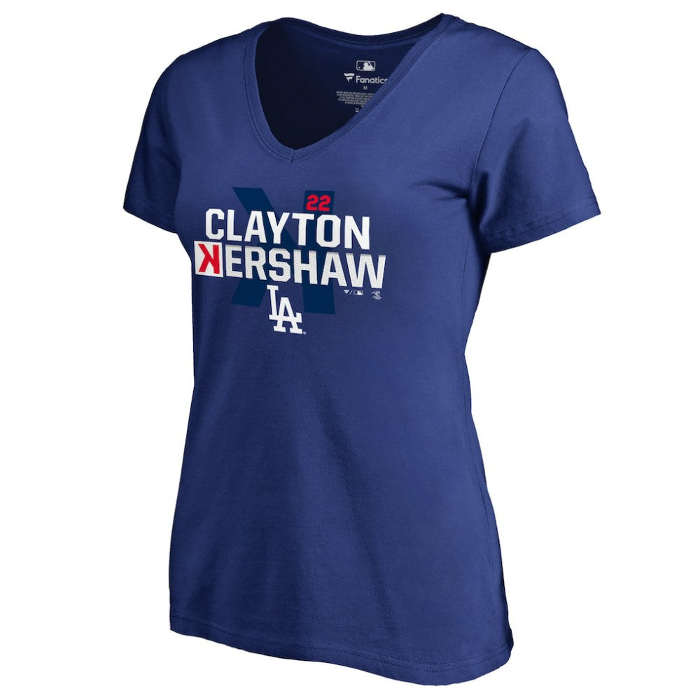 MLB Clayton Kershaw Los Angeles Dodgers Women's Player Hometown Collection V-Neck T-Shirt