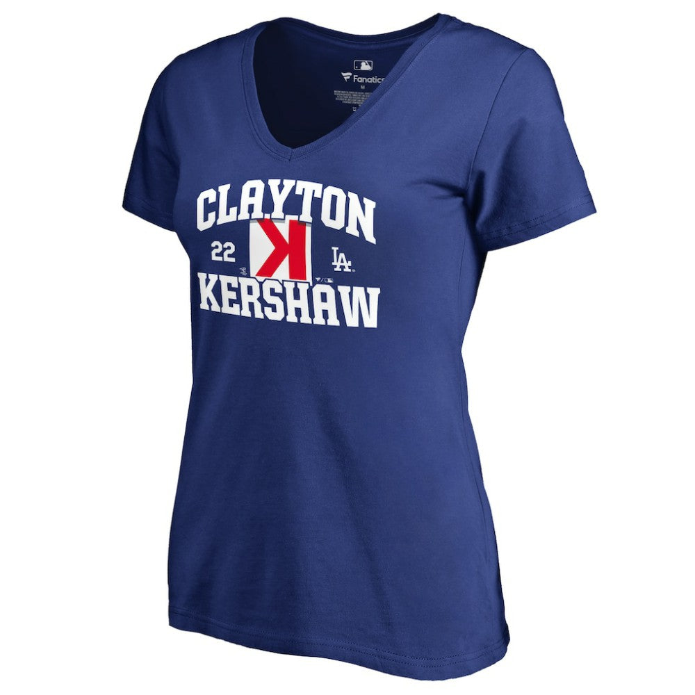 MLB Clayton Kershaw Los Angeles Dodgers Women's Player Hometown Collection V-Neck T-Shirt