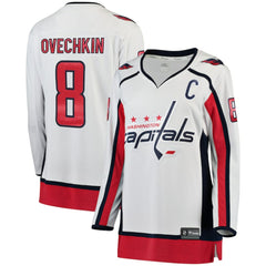 NHL White Alexander Ovechkin Washington Capitals Fanatics Women's Away Breakaway Jersey