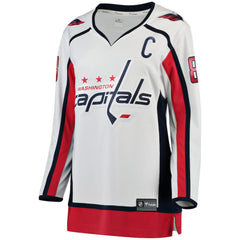 NHL White Alexander Ovechkin Washington Capitals Fanatics Women's Away Breakaway Jersey