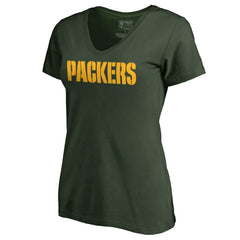Women's Wordmark V-Neck T-Shirt - Green Bay Packers