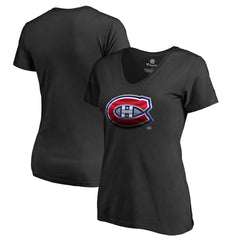 NHL Black Montreal Canadiens Women's Midnight Mascot V-Neck T-Shirt