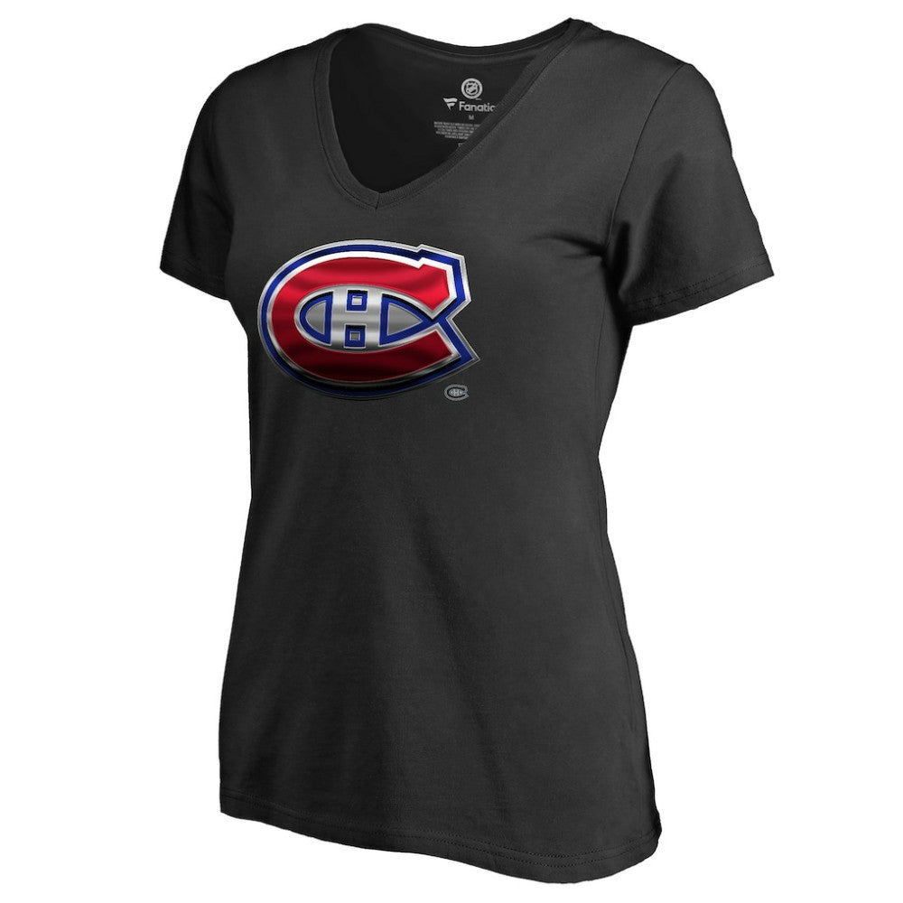 NHL Black Montreal Canadiens Women's Midnight Mascot V-Neck T-Shirt