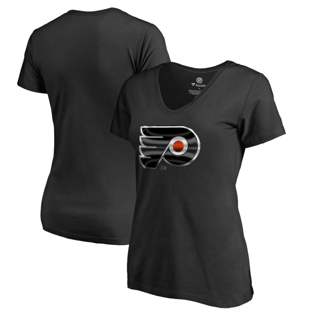 NHL Black Philadelphia Flyers Women's Midnight Mascot V-Neck T-Shirt