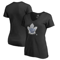 NHL Black Toronto Maple Leafs Women's Midnight Mascot V-Neck T-Shirt