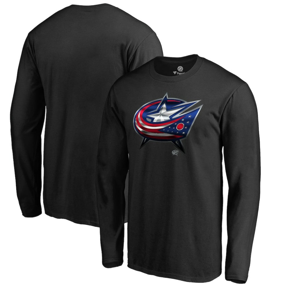 NHL Black Columbus Blue Jackets Midnight Mascot Long Sleeve T-Shirt