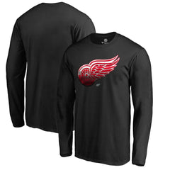 NHL Black Detroit Red Wings Midnight Mascot Long Sleeve T-Shirt