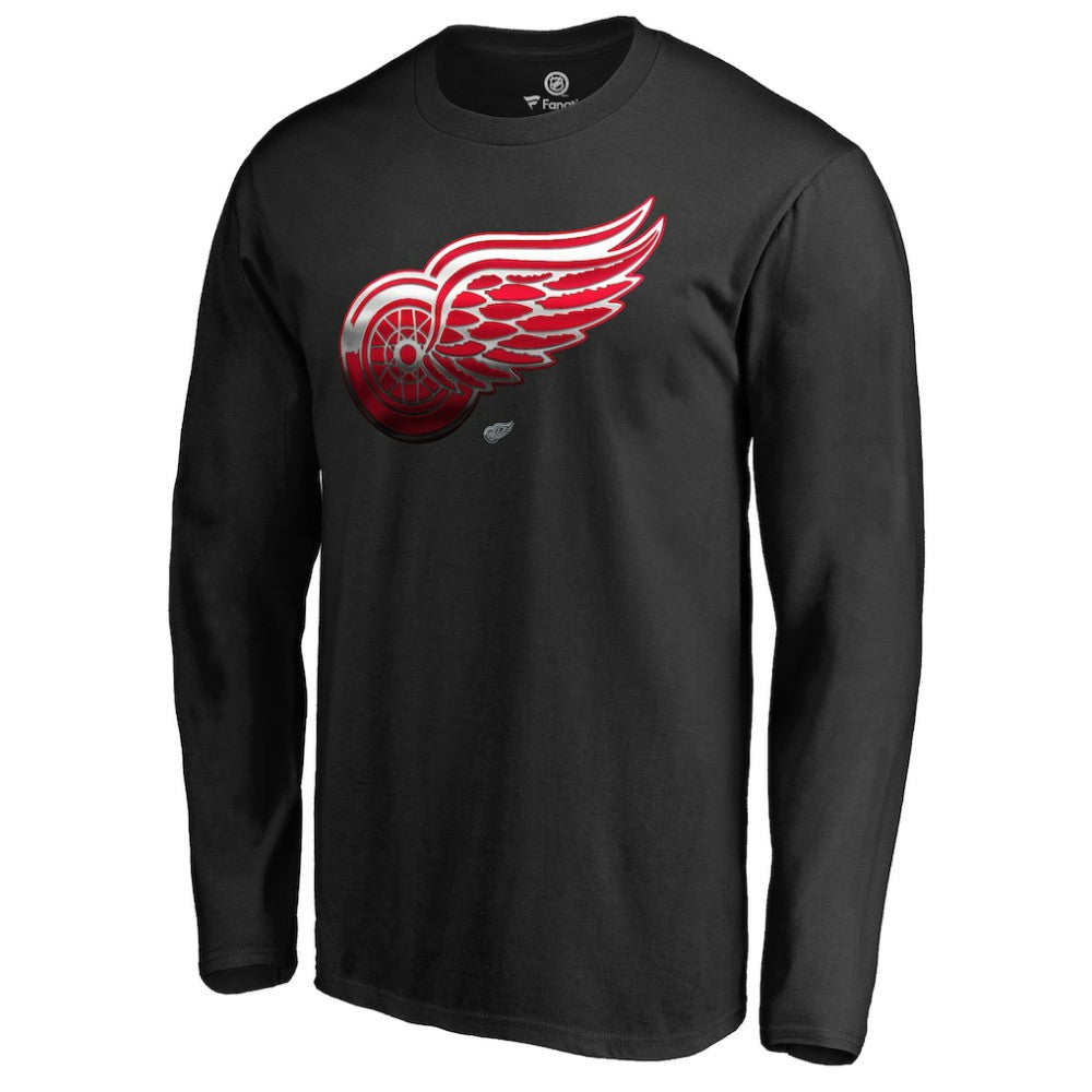 NHL Black Detroit Red Wings Midnight Mascot Long Sleeve T-Shirt